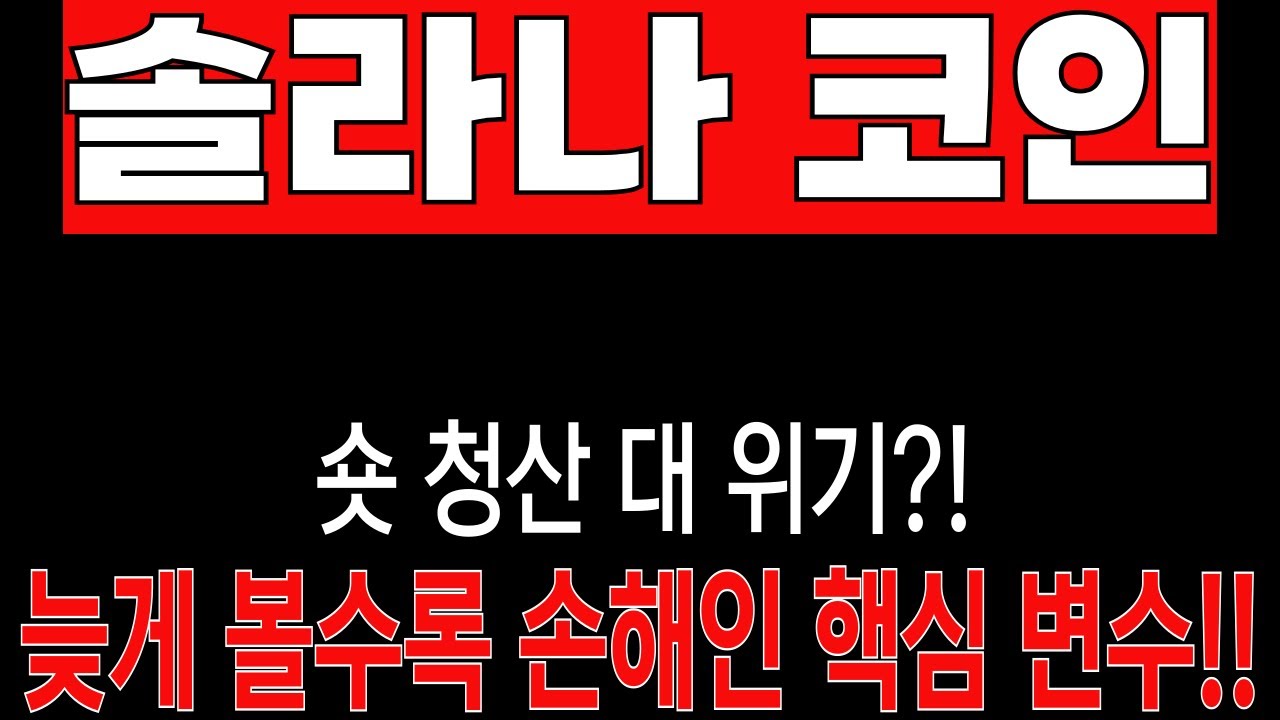 솔라나 코인👿숏 청산 대 위기?! 미리 알아야 롱과 숏, 준비가 가능하다 - YouTube