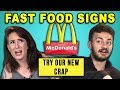 ADULTS READ 10 FUNNY FAST FOOD SIGNS (REACT)