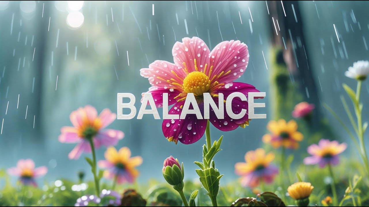 Yoga Guitar Music for Balance and Serenity – Relaxing With Flower Soft Rainy At Forest