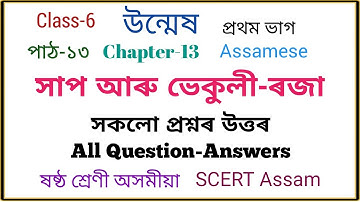 Class-6 Assamese || Chapter-13 সাপ আৰু ভেকুলী-ৰজা || Question Answers || প্ৰশ্ন-উত্তৰ || SCERT Assam