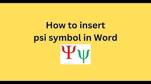 How to insert psi symbol in Word