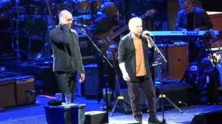 Video thumbnail of "Paul Simon and Sting sing Simon and Garfunkel 🡆 Bridge Over Troubled Water 🡄 Feb 8 2014"