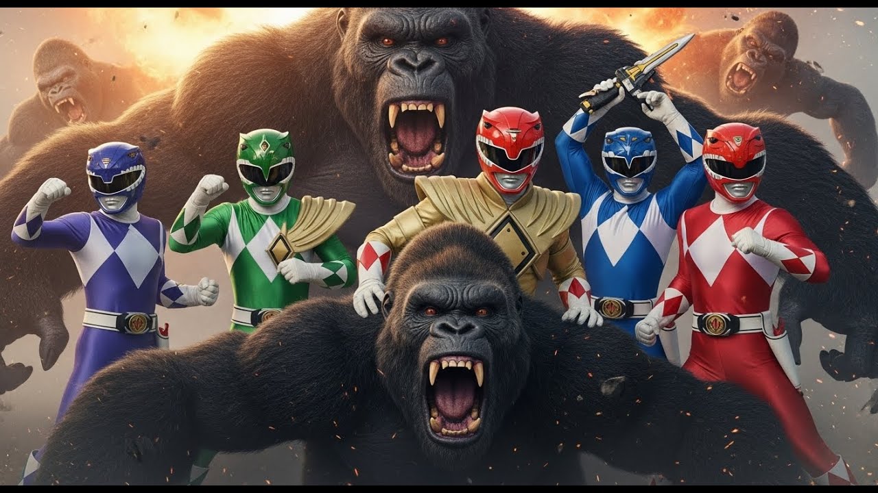 The five Power Rangers defeat the King Kong group: Ultimate Showdown ...