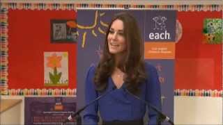 Kate Middleton makes first speech as Duchess Of Camebridge