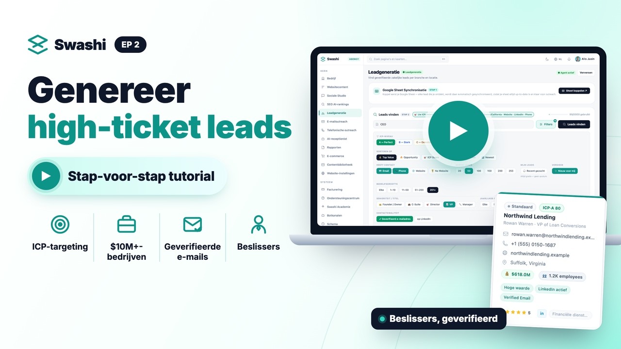 Zo genereer je high-ticket leads met Swashi