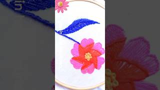 Satisfying Flower & Leaf Embroidery 🌸|জামার ফুল পাতা সেলাই ডিজাইন #shorts #handembroidery #trending