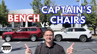 2024 Toyota Grand Highlander:  Compare Bench Seat vs Captain Chairs