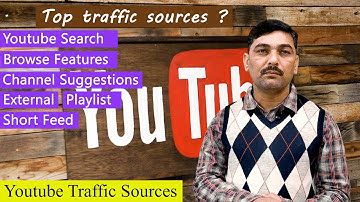 YouTube top traffic sources explained like Browse features, YouTube search, Channel pages etc. Hindi