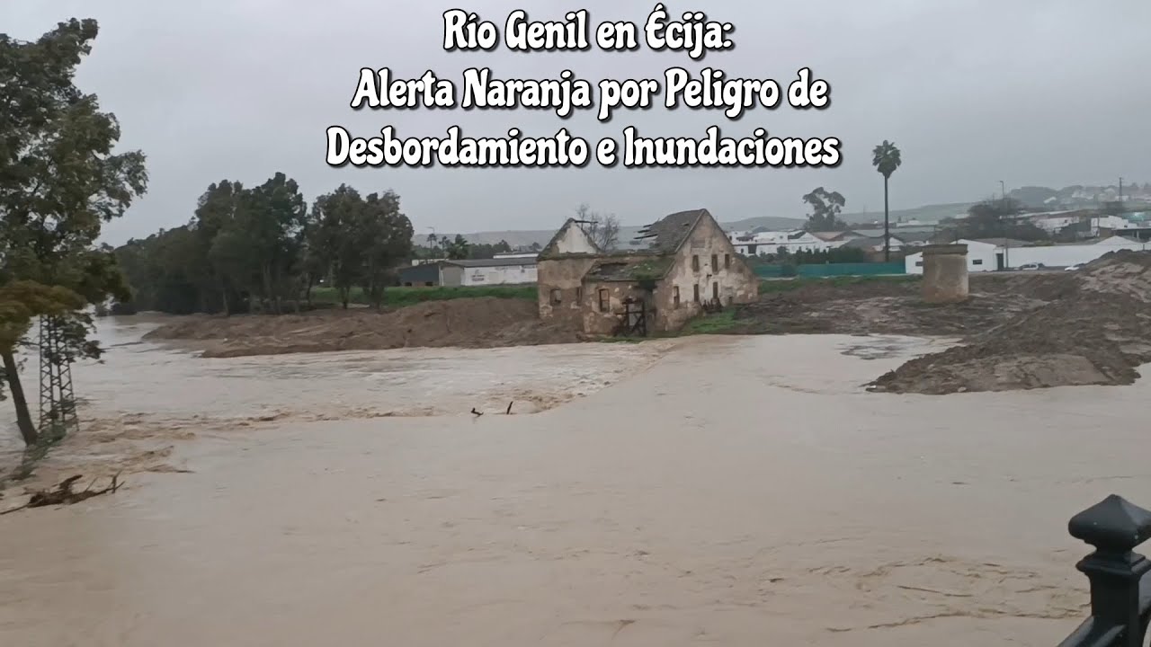 Río Genil en Écija: Alerta Naranja por Peligro de Desbordamiento e Inundaciones 