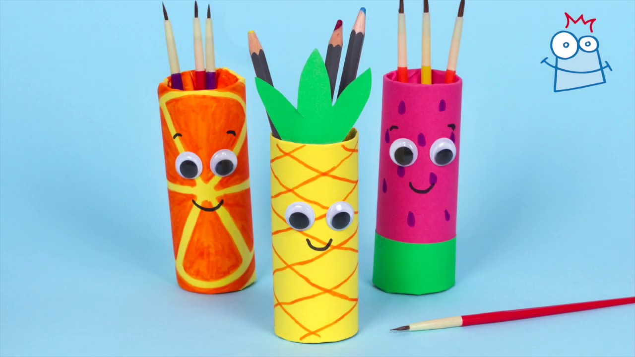 How to make Summer Fruit Pen Pots | Easy Summer Crafts for Kids - YouTube
