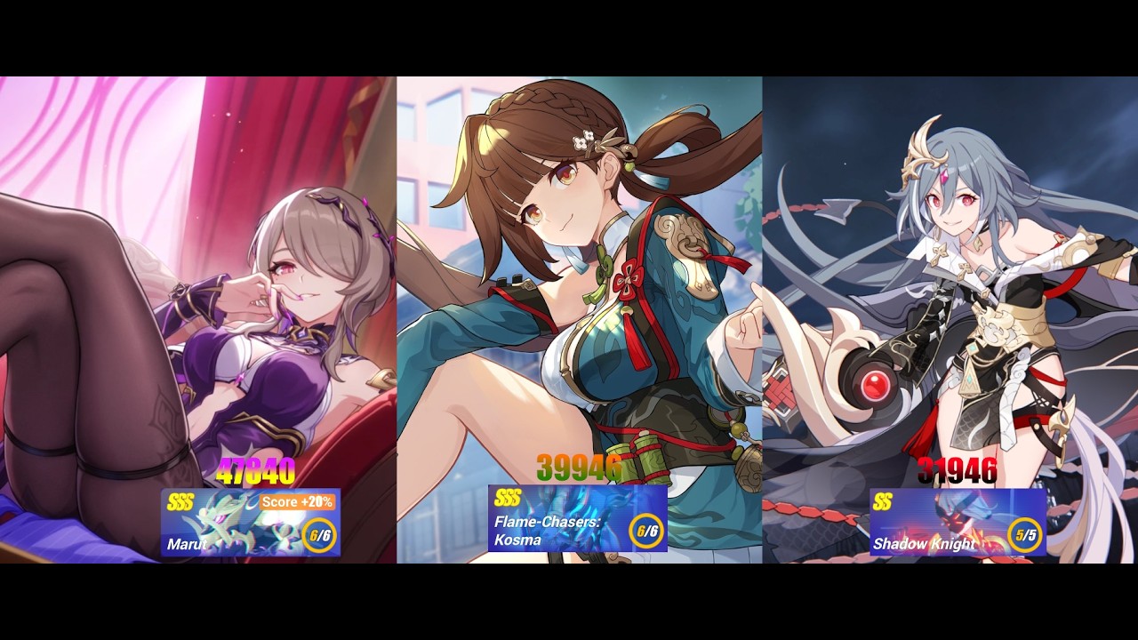 Honkai Impact 3rd Memorial Arena | Marut 47840 | Kosma 39946 | Shadow Knight 31946