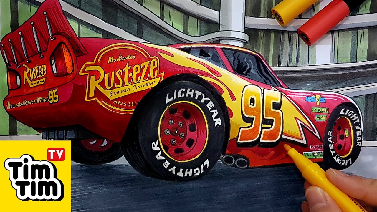 Draw CARS 3 LIGHTNING McQUEEN, CAL WEATHERS & BOBBY SWIFT Drawing and  Coloring for Kids, Tim Tim …