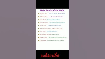 List of Major Straits of the World || #youtubeshorts#shorts  #straits