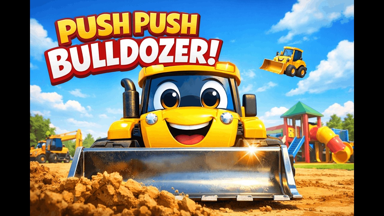 Push Push Bulldozer! 🚜 Kids Songs | Construction Vehicles for Kids | Toddler Learning Song