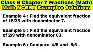 Class 6 Ch-7 Example 4 to Example 6 | Fractions | Chapter 7 | Math NCERT Examples Solutions | CBSE