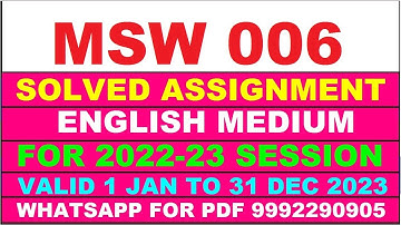 msw 6 solved assignment 2022-23 in english | msw 6 solved assignment 2022-23 | msw 6 2023
