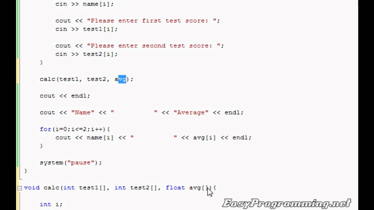 Easy Programming Beginner C Tutorial Void Function Arrays In Easy Programming Beginner C Tutorial Void Function Arrays In