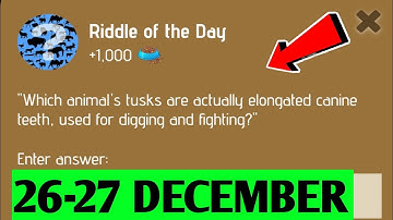 Riddle Of The Day Zoo 26 December | Zoo Riddle Of The Day Code | 26 December Riddle zoo