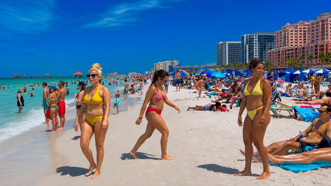 Clearwater Beach Florida 4K August Beach Walking Tour
