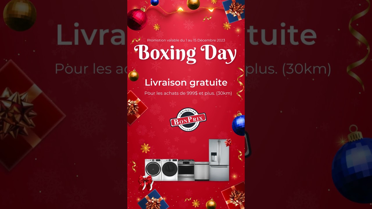 🎁 Boxing Day 🚚 Livraison Gratuite (30km) pour les achats de 999$ et plus | BonPrix Électroménagers