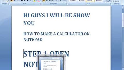 How to make a simple Calculator in Notepad
