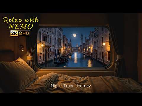 Cozy Train Journey at Night with Relaxing Railway Sound 🚂 Cozy Sleeper Train Car Ambience 🌙 12 Hours