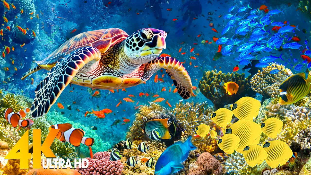 The Ocean 4K - Sea Animals for Relaxation, Beautiful Coral Reef Fish in ...