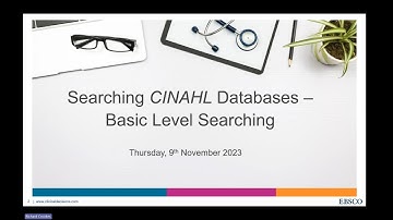 Searching CINAHL Databases - Basic Level Searching