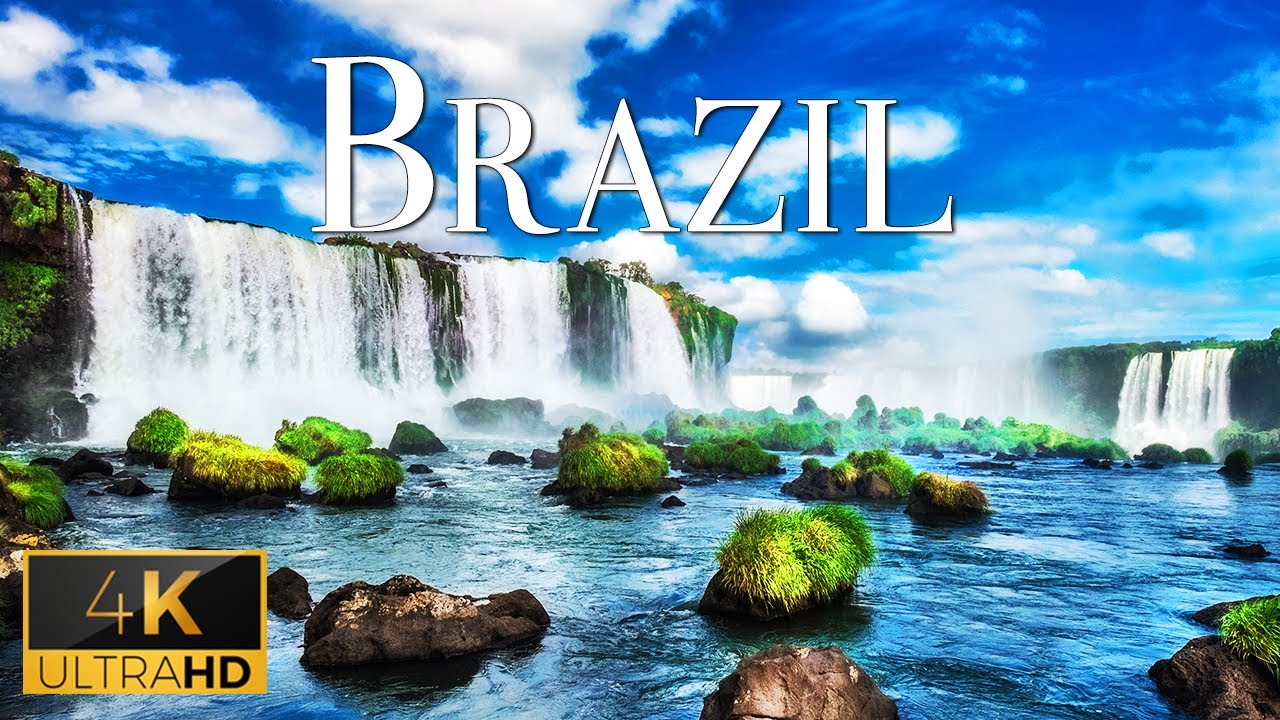 FLYING OVER BRAZIL (4K Video UHD) - Relaxing Music With Beautiful Nature Video For Stress Relief