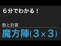 【中学受験算数】これだけ！算数のカギ 数と計算 - 魔方陣(３×３)【SPI】