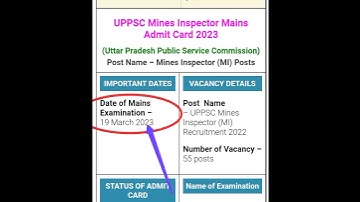 UPPSC Mines Inspector Mains Admit Card 2023#shortvideo