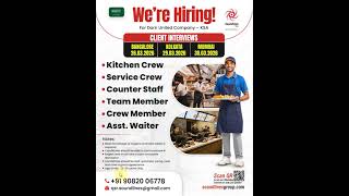 Restaurant jobs Interview tomorrow in Mumbai office