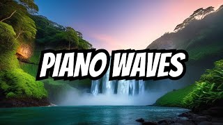 Journey&#39;s End: Majestic Waterfall Meets the Sea : Piano relaxing music #relaxingpianomusic