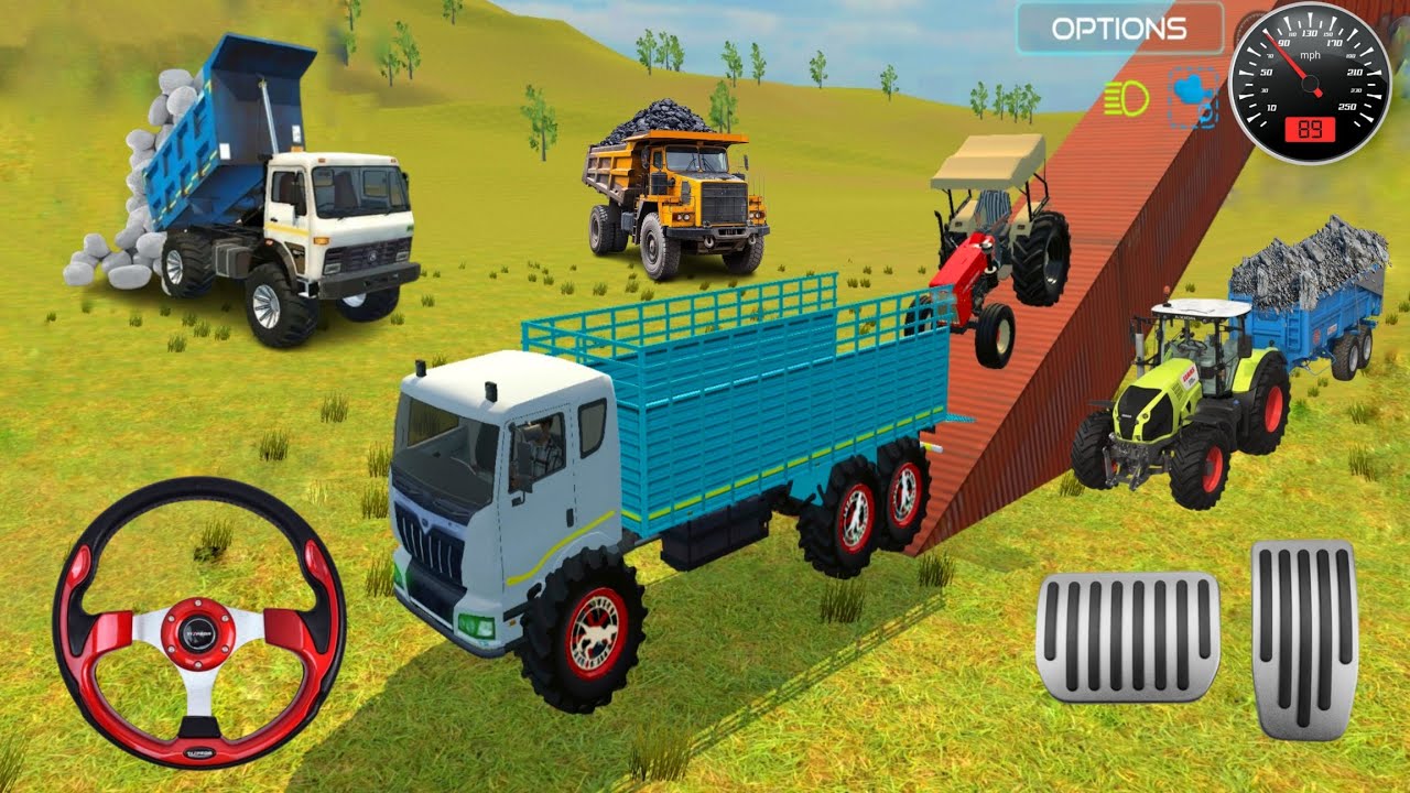 🛑 Drive JCB and dual tractor 🚜🤯 Unloading Stone 🏗️ from truck dumpher 🚒#games #tractorvideo #jcb 