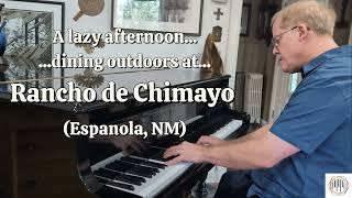 Dining outdoors at the famous Rancho de Chimayo restaurant
