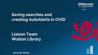 Saving searches and creating AutoAlerts in OVID