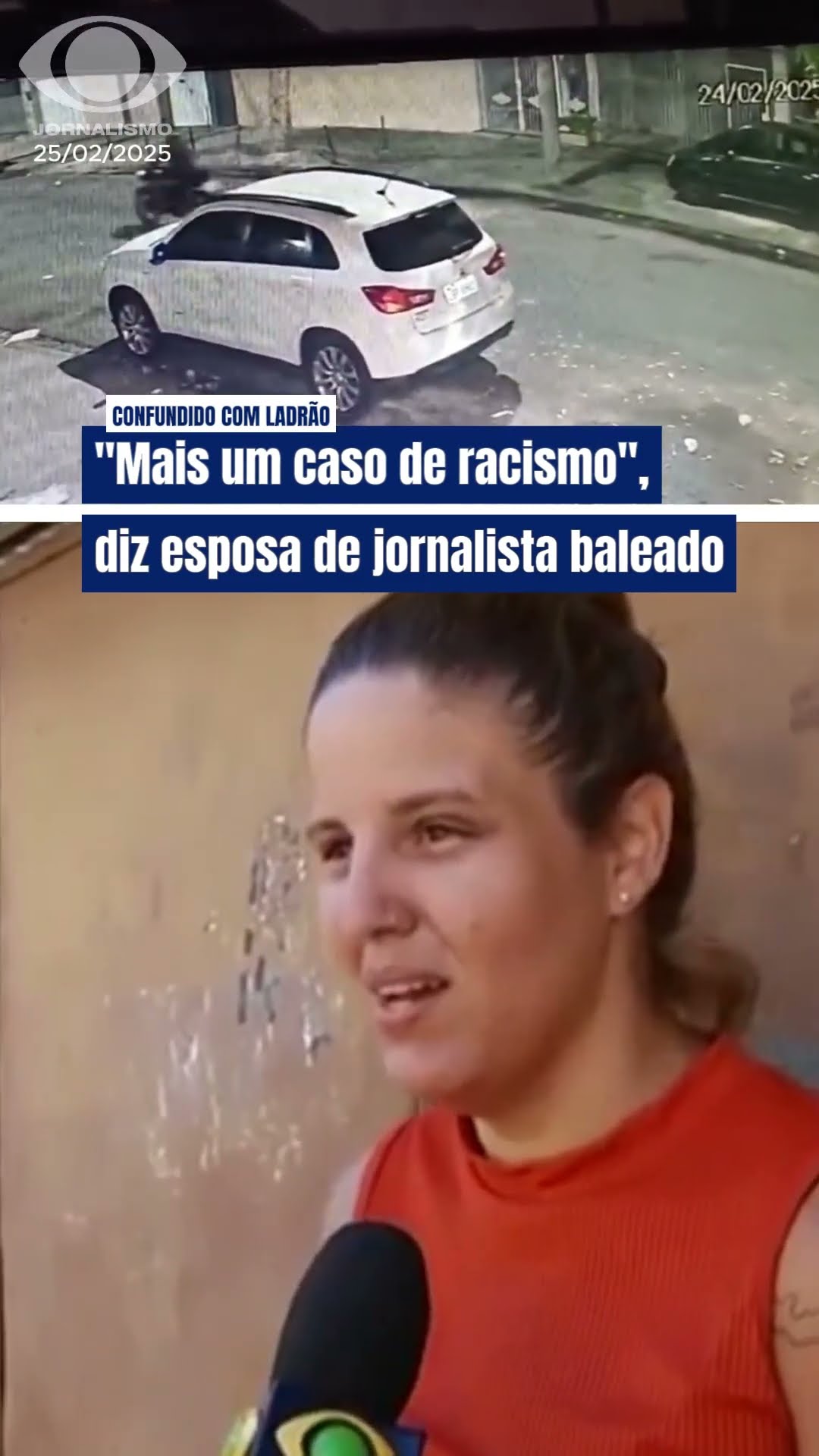 “Mais um caso de racismo”, diz esposa do jornalista baleado no Rio de Janeiro #shorts