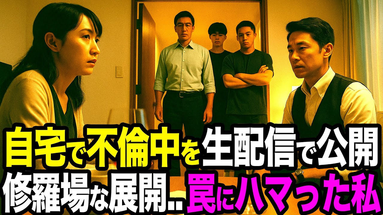 【シタ妻】「不倫現場の会話が生々すぎる」自宅で妻が不倫中を家族が生配信で公開→夫と息子に現行犯バレ…慰謝料500万と離婚で人生終了【修羅場朗読】