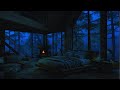 Fall Asleep in No time with Heavy rain and Thunder inside Forest home