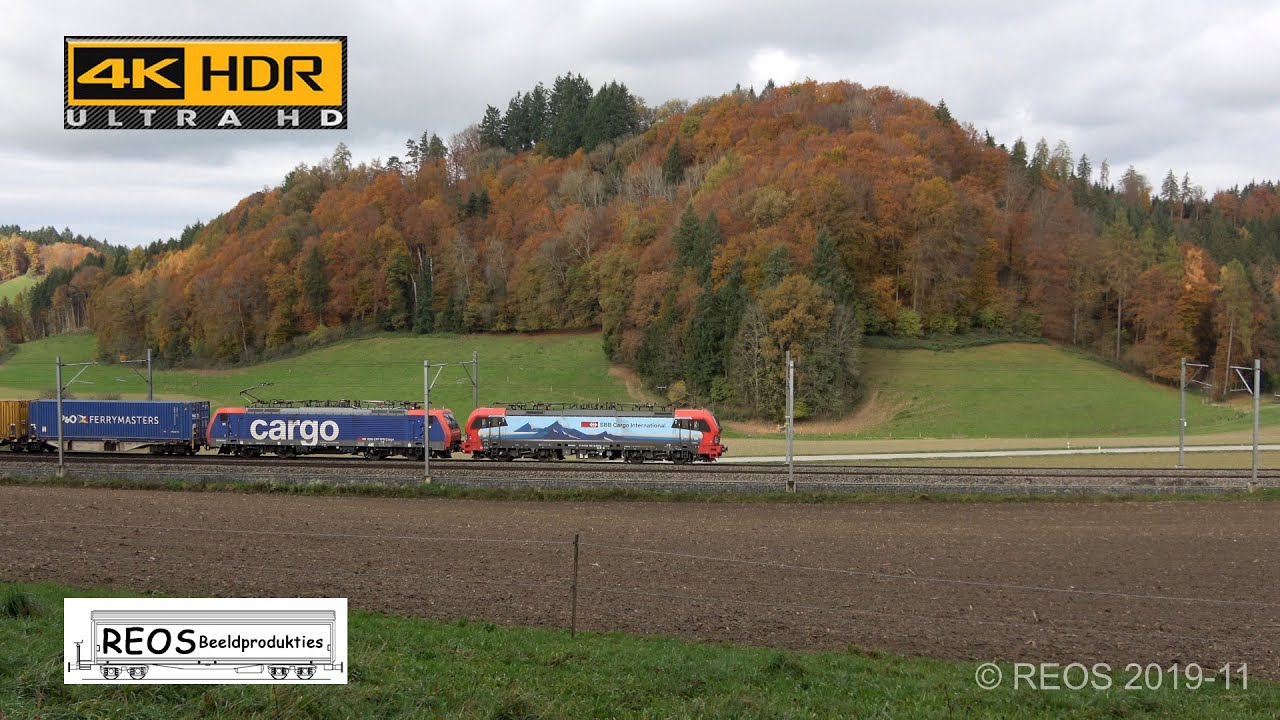 2019-11-13 [4K] Wynigen-Burgdorf; SBB & BLS scenic Lötschberg freight route, Superb mix of trains!