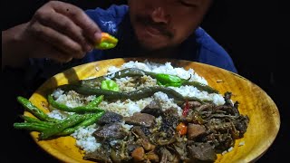 Mutton innards curry with three king chilly eat in naga style || northeast mukbang.