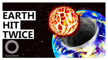 Two Galactic Smashes Between Earth and Mars-Sized Planet Formed Moon