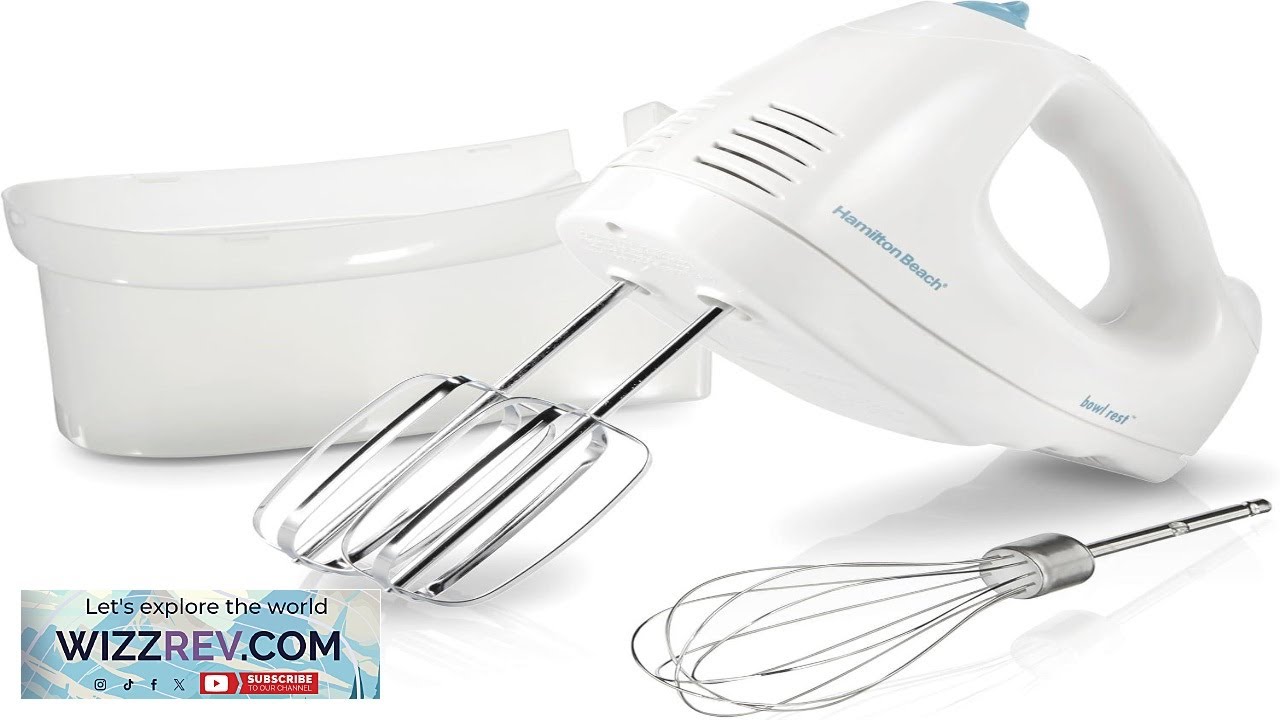 Электрический ручной миксер Hamilton Beach с 6 скоростями, венчиком и традиционными насадками для...