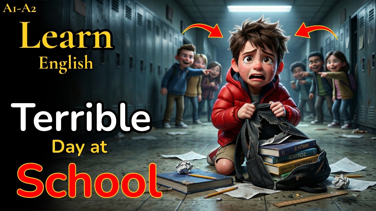 A Terrible Day at School! 🎒 My Bag Ripped!| Slow English through short story | Learn English A1-A2
