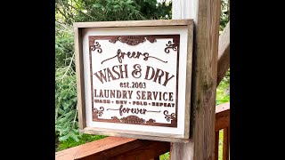 "Wash and Dry" Farmhouse Frame is a great way to celebrate your family in rustic style.