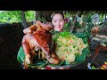 Fried Rice Cooked Fried Chicken Recipe - Cooking With Sros