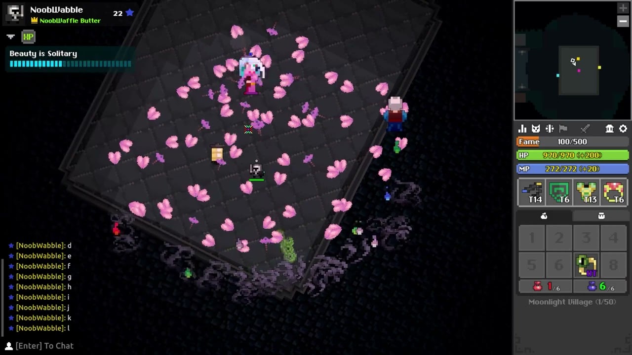 (rotmg testing) ALPHABET EDITION: Hitless Miko Flower Phase Moonlight Village