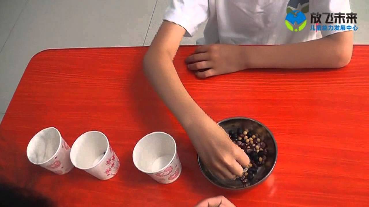 注意力与精细动作训练：捡豆子 - YouTube