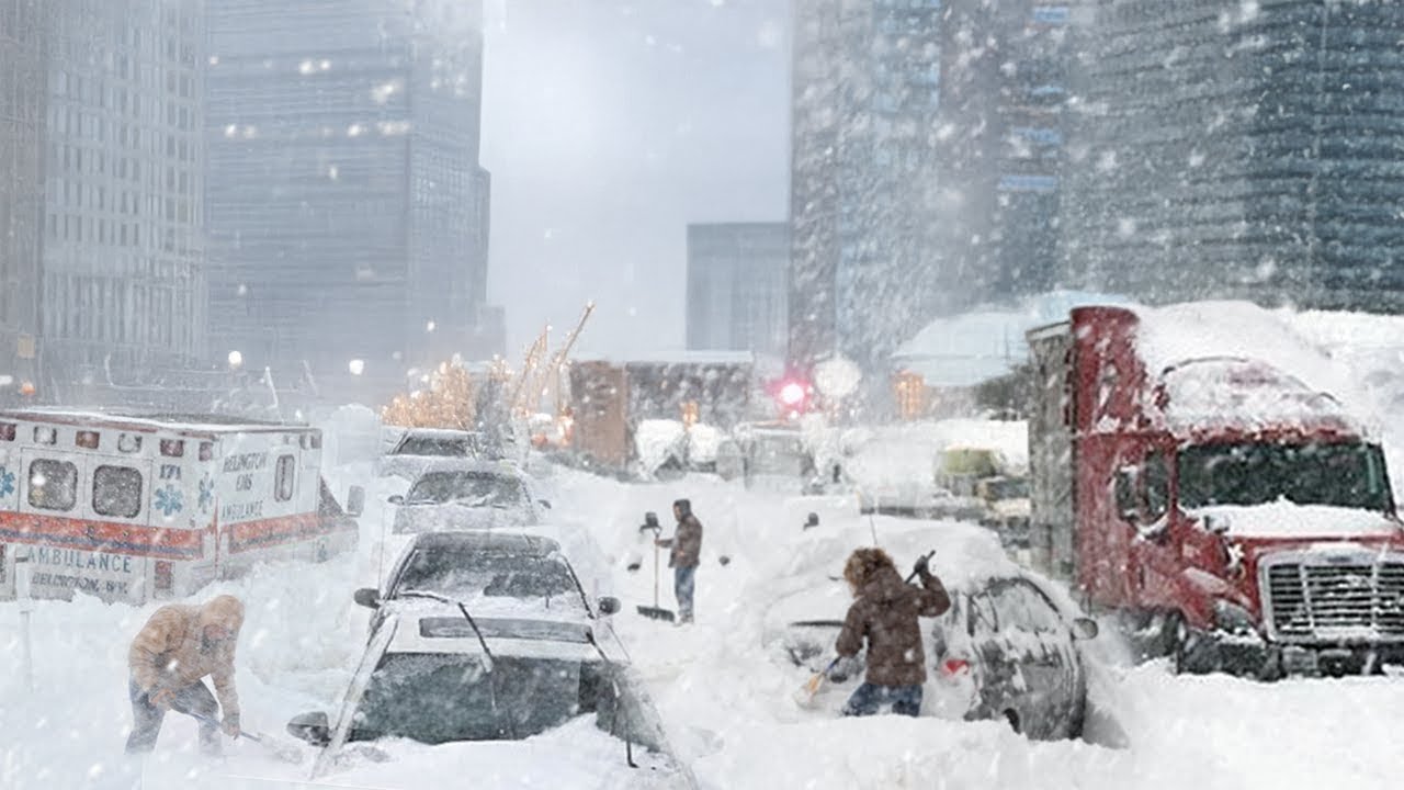 Хаос в Индиане сегодня! Сильный снегопад погреб дома и автомобили в Саут-Бенде