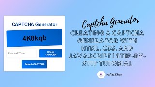 Creating a Captcha Generator with HTML, CSS, and JavaScript | Step-by-Step Tutorial